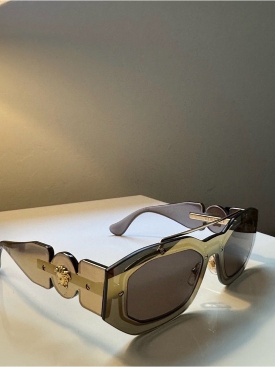 Versace Unisex VE 2235 Transparent Brown Mirror Gold Plastic Fashion Sunglasses main image 7